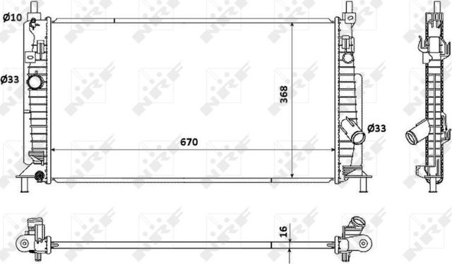 Радиатор охлаждения двигателя NRF для Mazda 3 II (BL) 2008-2014. Артикул 53905