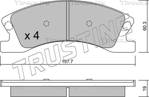 Тормозные колодки Trusting передние для Jeep Grand Cherokee II (WJ) 2001-2005. Артикул 642.0