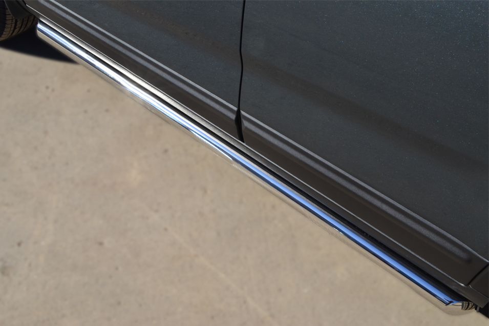 Защита RusStal порогов труба d63 (вариант 1) для Kia Sorento II рестайлинг 2012-2026. Артикул KIT-0012681