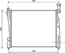 Радиатор охлаждения двигателя AVA. Артикул JE2055