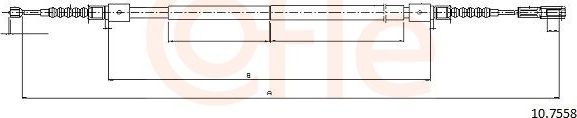 Трос ручника (тросик ручного тормоза) Cofle. Артикул 92.10.7558