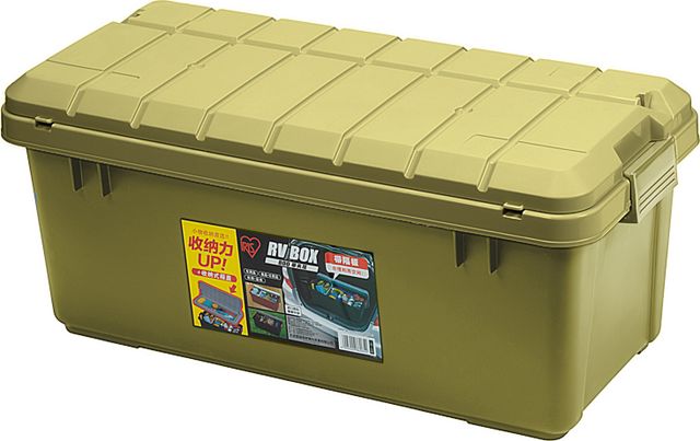 Ящик экспедиционный Iris Ohyama RV BOX 800 c двойной разделенной крышкой, Хаки. Артикул RV800CKH