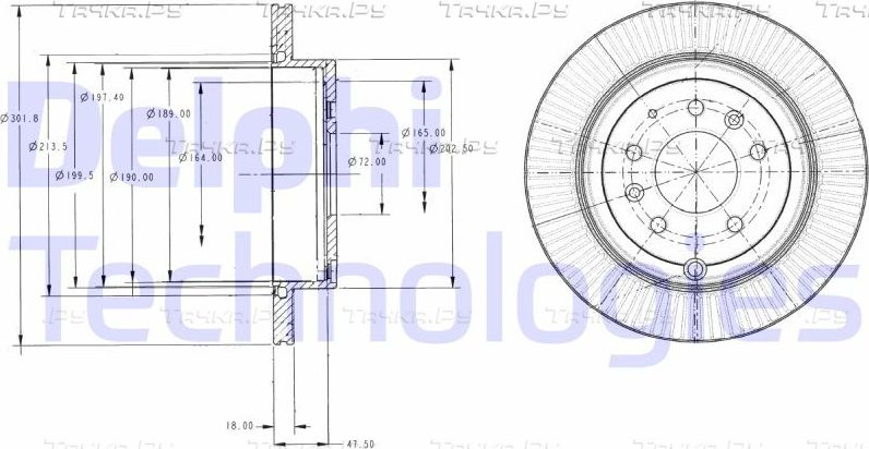 Тормозной диск Delphi. Артикул BG4336