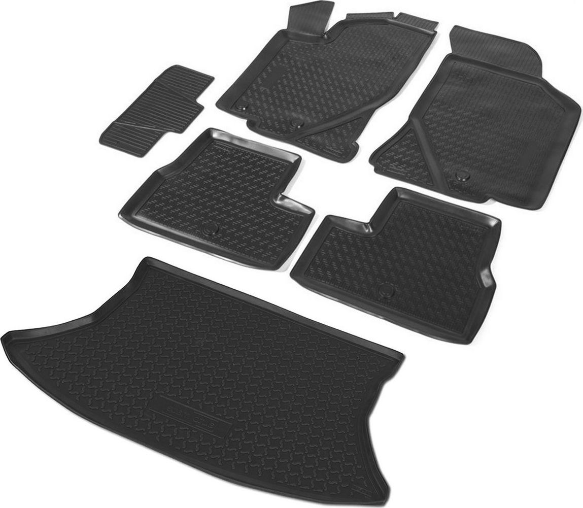 Комплект ковриков Rival для салона и багажника Lada Kalina II хэтчбек 2013-2018. Артикул K16002002-1