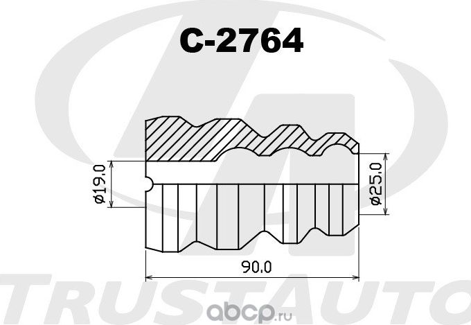 Защитный комплект амортизатора 2764 (Trustauto). Артикул C2764