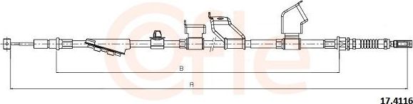 Трос ручника (тросик ручного тормоза) Cofle. Артикул 92.17.4116