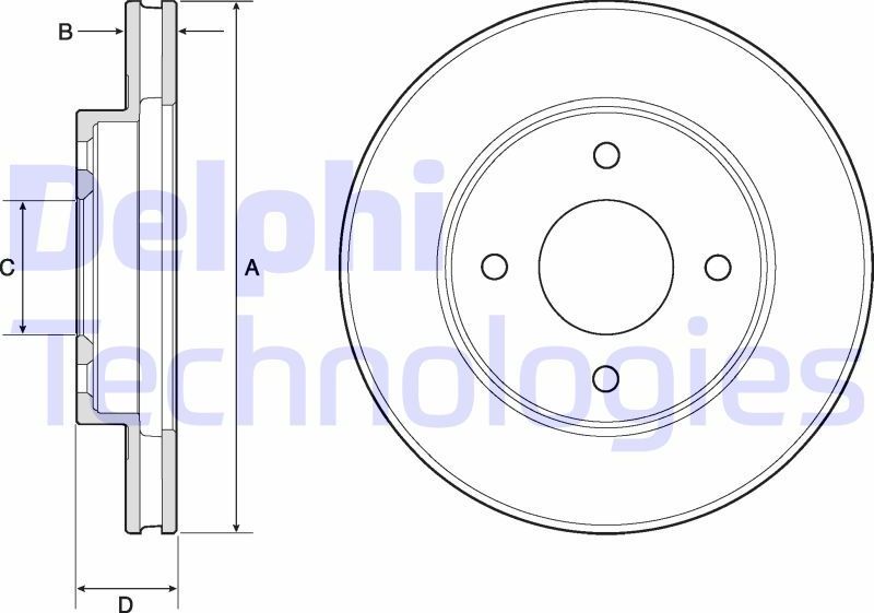 Тормозной диск Delphi. Артикул BG4742C