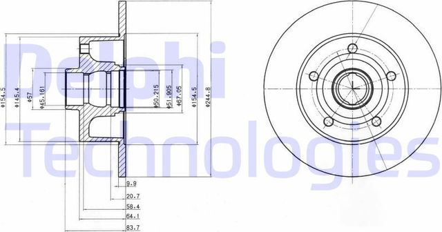 Тормозной диск Delphi задний для Audi A4 II (B6) 2001-2004. Артикул BG3030