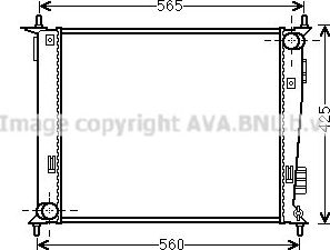 Радиатор охлаждения двигателя AVA для Kia Soul I 2009-2014. Артикул KAA2143