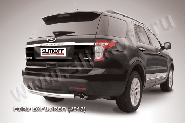 Защита Slitkoff заднего бампера d76 для Ford Explorer V 2012-2015. Артикул FEX008