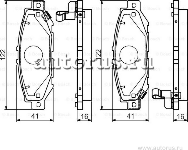 Колодки тормозные задние (Bosch). Артикул 0986495122