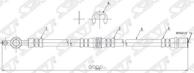 ШЛАНГ ТОРМОЗНОЙ TOYOTA COROLLA  SPRINTER  CARIB (SAT). Артикул ST9094702532
