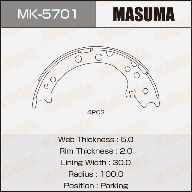 Тормозные колодки Masuma. Артикул MK-5701
