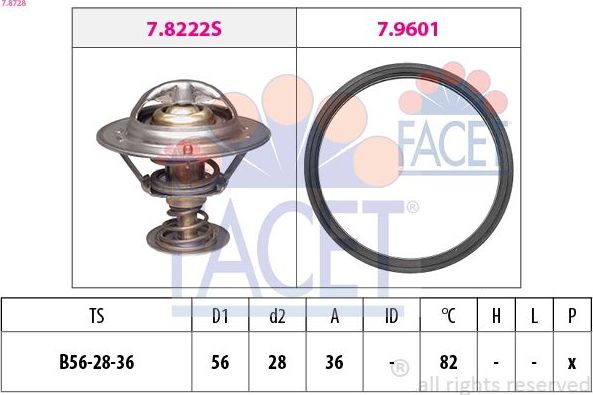 Термостат Facet Made in Italy - OE Equivalent для Peugeot 4007 2007-2013. Артикул 7.8728