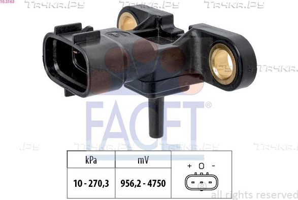 Датчик абсолютного давления (ДАД, MAP) Facet Made in Italy - OE Equivalent для Toyota Corolla E140, E150 2006-2014. Артикул 10.3163