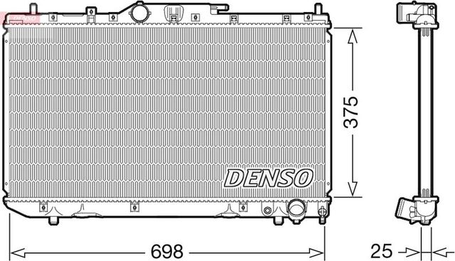 Радиатор охлаждения двигателя Denso для Toyota Ipsum II (M20) 2001-2003. Артикул DRM50114