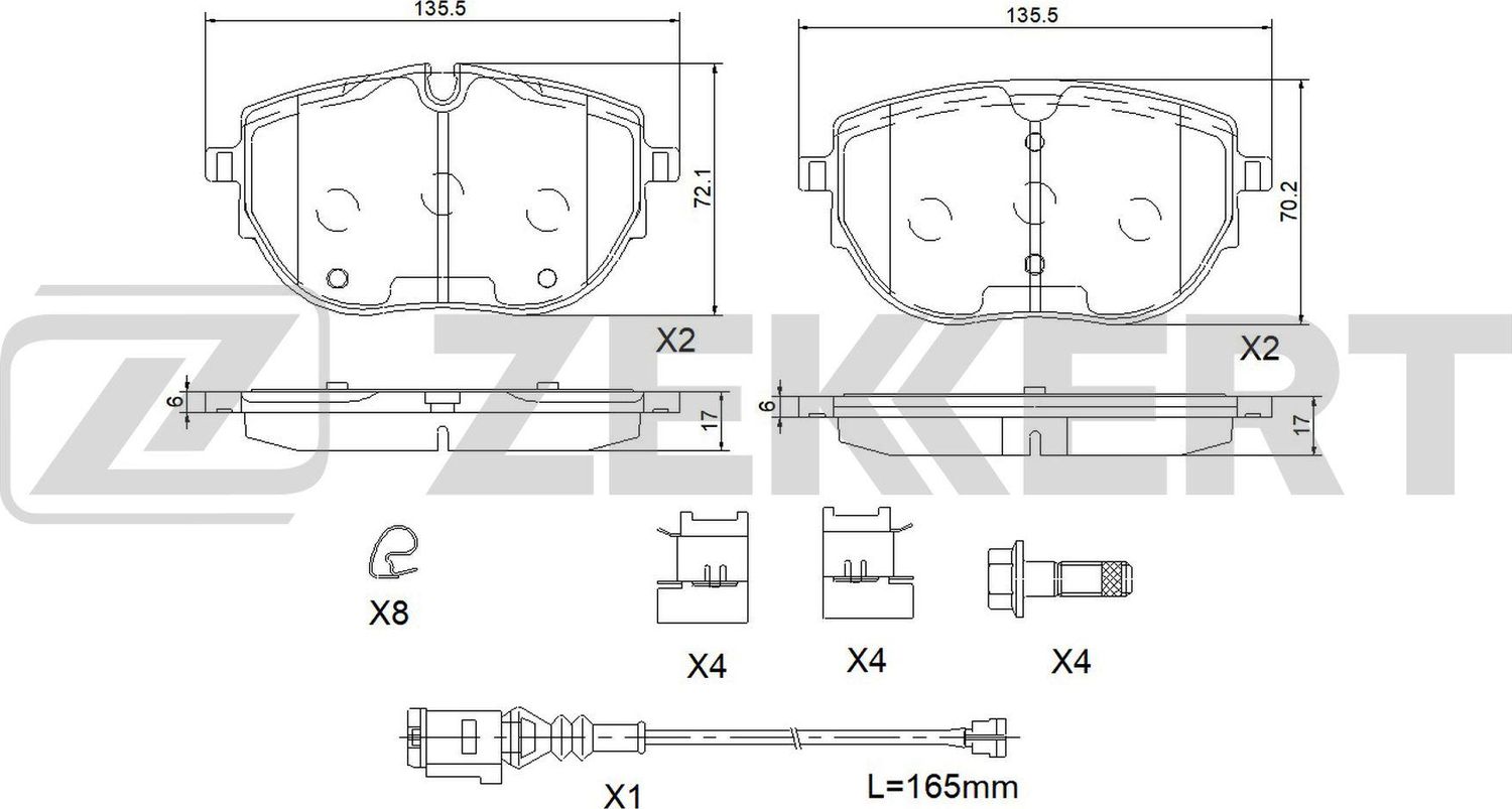 Тормозные колодки Zekkert. Артикул BS-1190