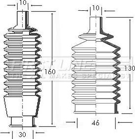 Пыльник рулевой рейки (комплект) FIRST LINE (резина). Артикул FSG3036