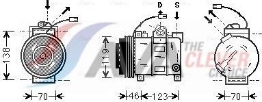 Компрессор кондиционера AVA ** CLEVER FIT ** для Audi A6 allroad I (C5) 2000-2005. Артикул AIAK015