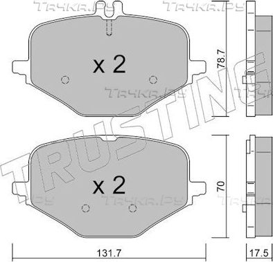Тормозные колодки Trusting. Артикул 1309.0