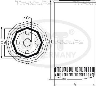 Масляный фильтр SCT-Germany для John Deere 6010 1997-2003. Артикул SM 5722