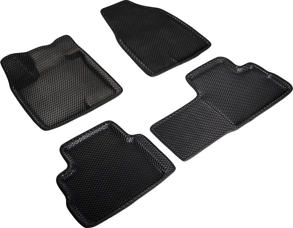 Коврики Seintex 3D EVA ромб для салона Haval Dargo 2022-2026 ЧЕРНЫЕ. Артикул 98173