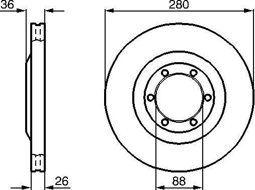 Тормозной диск Bosch передний для Opel Frontera B 1998-2004. Артикул 0 986 478 437