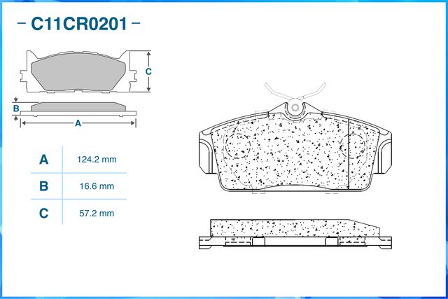 Колодки тормозные передние (Low Metallic) (Cworks). Артикул C11CR0201