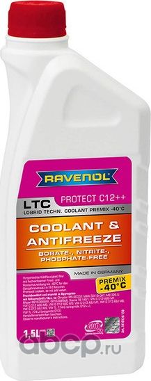 RAVENOL LTC Lobrid Technology Coolant Premix -40 C12++ Антифриз готовый лила 1.5 Ravenol. Артикул 1410126150