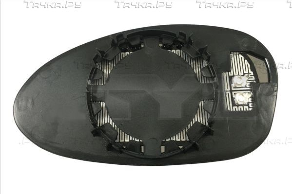 Зеркальное стекло бокового зеркала TYC правое для BMW 1 I (E81/E82/E87/E88) 2004-2009. Артикул 303-0133-1