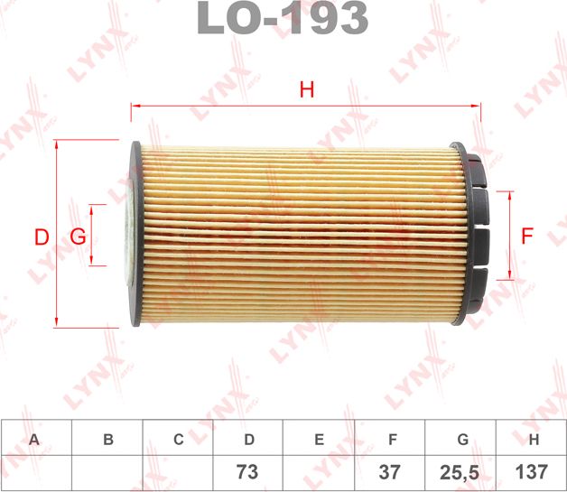 Масляный фильтр LYNXauto для Bentley Flying Spur II 2019-2026. Артикул LO-193