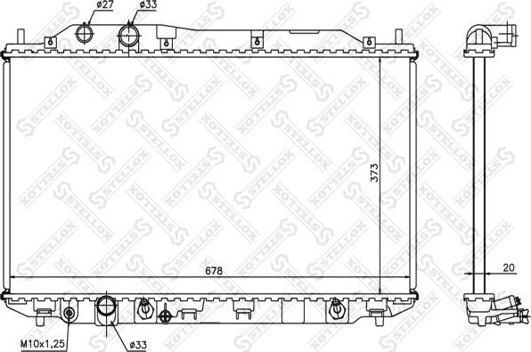 Радиатор охлаждения двигателя Stellox. Артикул 10-26679-SX