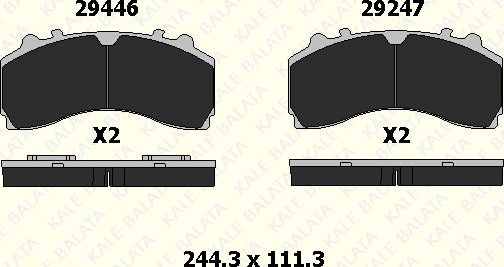 Тормозные колодки Kale. Артикул 29246 298 15