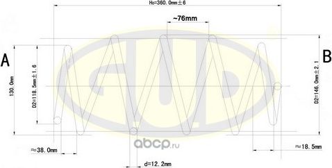 Пружина подвески G.U.D.. Артикул GCS063489