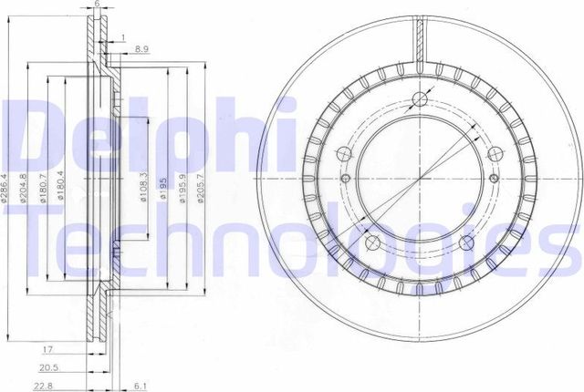 Тормозной диск Delphi. Артикул BG3820