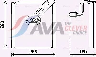 Испаритель кондиционера AVA (алюминий). Артикул KAV294