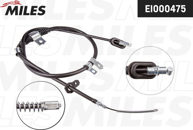Трос ручника (тросик ручного тормоза) Miles задний левый для Hyundai Lantra II 1995-2000. Артикул EI000475