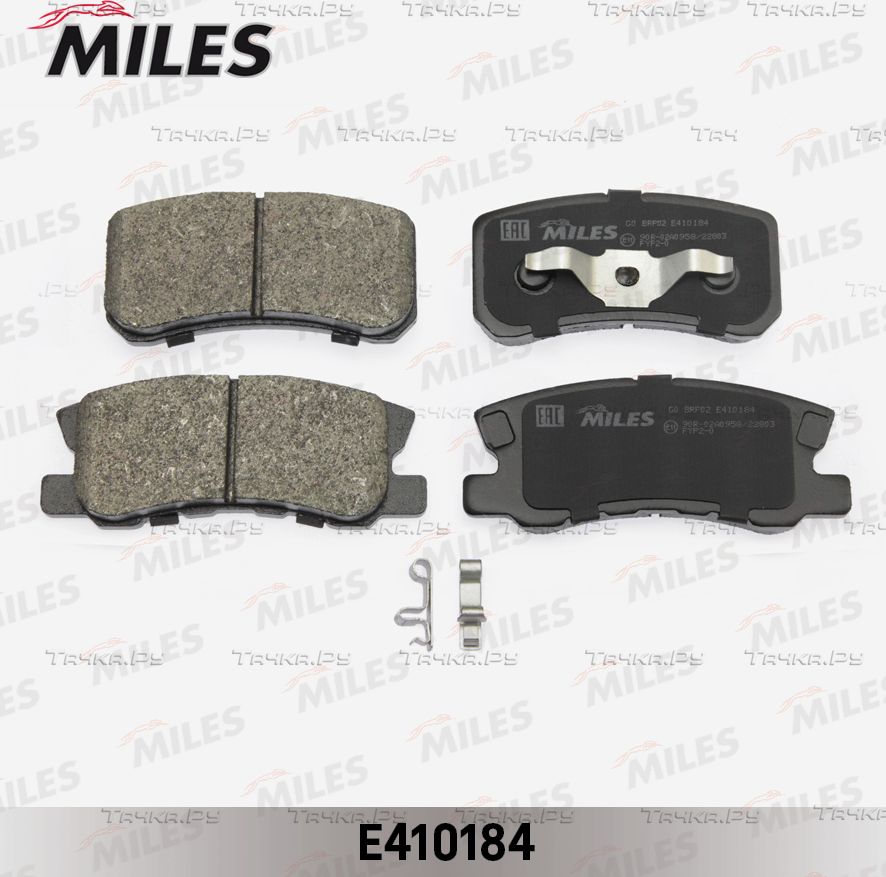 Тормозные колодки Miles (Low-Metallic) задние для Mitsubishi Lancer X 2008-2017. Артикул E410184