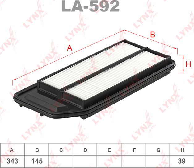 Воздушный фильтр LYNXauto. Артикул LA-592