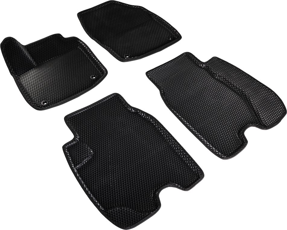 Коврики Seintex 3D EVA ромб для салона Honda Civic хэтчбек 5-дв. 2012-2026 ЧЕРНЫЕ. Артикул 95296