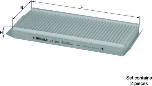 Салонный фильтр Mahle. Артикул LA 349/S