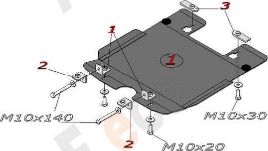 Защита алюминиевая Alfeco для картера Ford Explorer IV U251 2005-2010. Артикул ALF.07.02 AL4