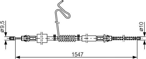 Трос ручника (тросик ручного тормоза) Bosch. Артикул 1 987 477 174