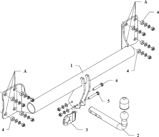Фаркоп Auto-Hak для BMW X5 E70 2007-2013. Артикул B 10