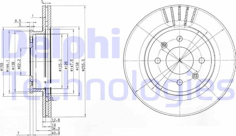 Тормозной диск Delphi. Артикул BG3934
