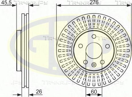 Тормозной диск G.U.D.. Артикул GDB126165