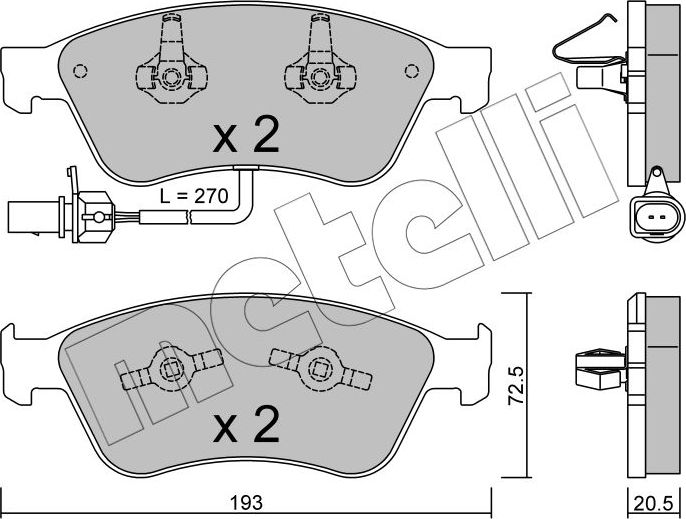 Тормозные колодки Metelli. Артикул 22-0662-0