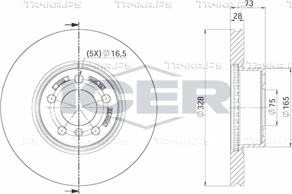 Тормозной диск Icer. Артикул 78BD2212-2