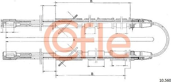 Трос ручника (тросик ручного тормоза) Cofle. Артикул 92.10.560