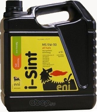 Масло моторное синтетическое 5л - ACEA A3/B4/C3 eni 5W30 i-Sint MS-5л. Артикул ENI5W30ISINTMS5